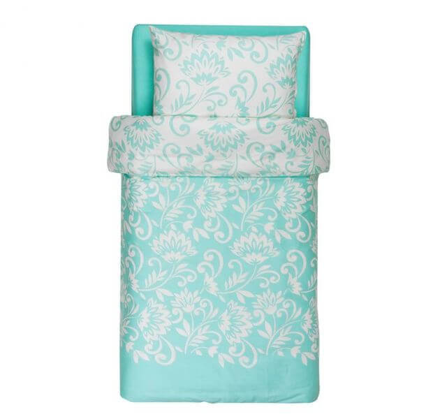 posteljnina odeja floris turkizna