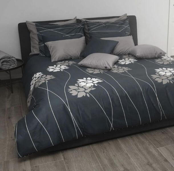 antracit posteljnina Odeja Anikka