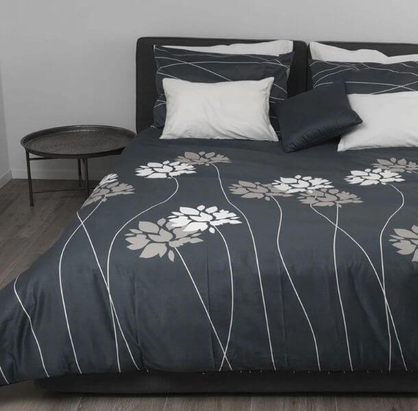 antracit posteljnina Odeja Anikka