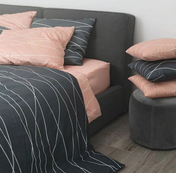 antracit posteljnina Odeja Anikka Val