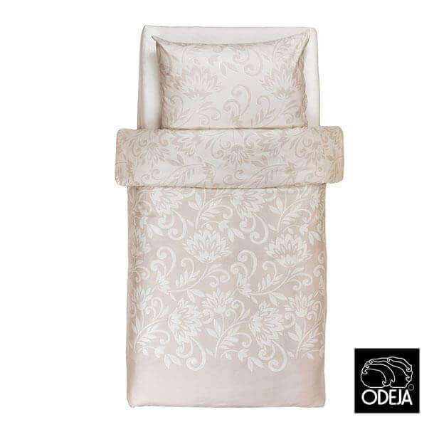 posteljnina floris bež barve - Enojna posteljnina - Spalni center maremico