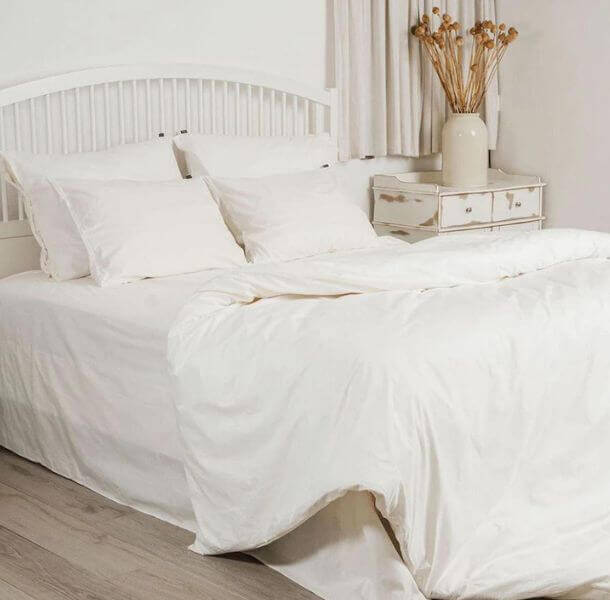 bombazna naravna posteljnina organic krem