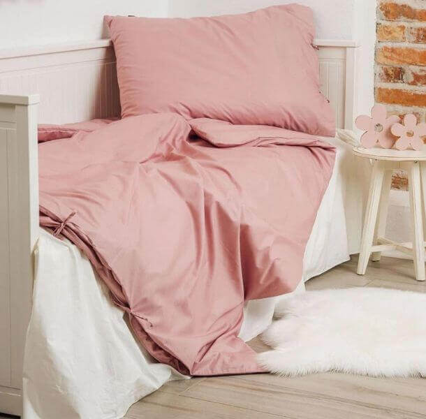 bombazna naravna posteljnina tia organic roza
