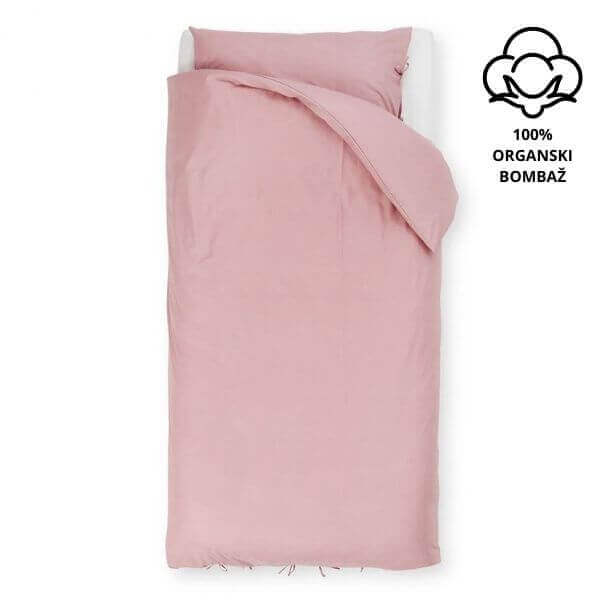 Bombažna posteljnina Organic Tia s trakci - roza (različne dimenzije)