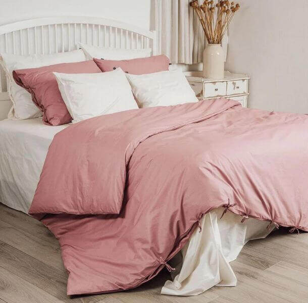 posteljnina organic tia roza