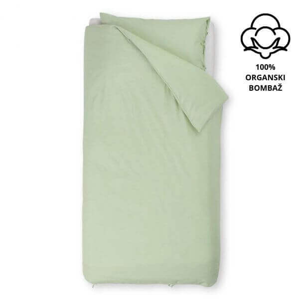 Bombažna posteljnina Organic Tia s trakci - zelena (različne dimenzije)