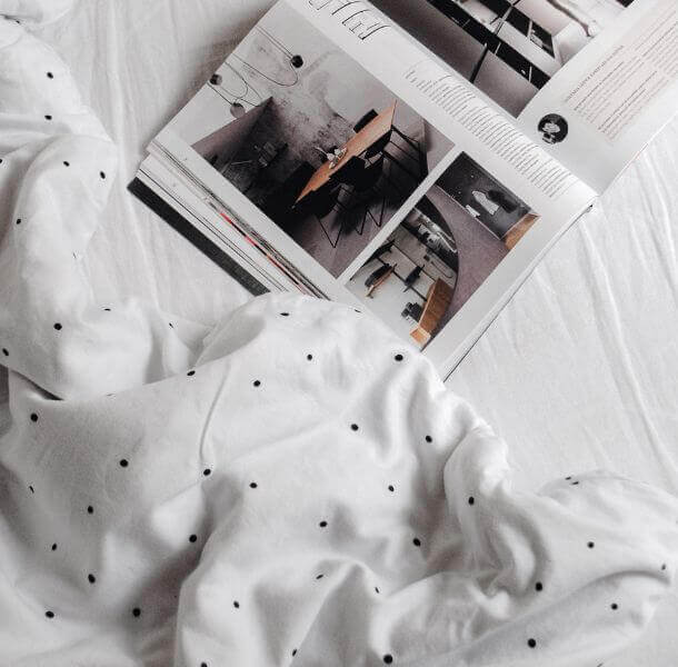 bombažna posteljnina črne pikice - ooh noo - maremico.si