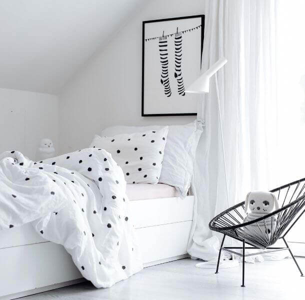 bombažna posteljnina črne pike - ooh noo - maremico.si